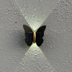 Modern Art Deco Waterproof Solar ABS Plastic Butterfly LED Wall Sconce Lamp For Outdoor Patio