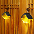 Moderno Art Decó Impermeable Solar ABS PC Metal Cuadrado Montado en la pared y Portátil Lámpara LED de pared con sensor de control de luz para jardín