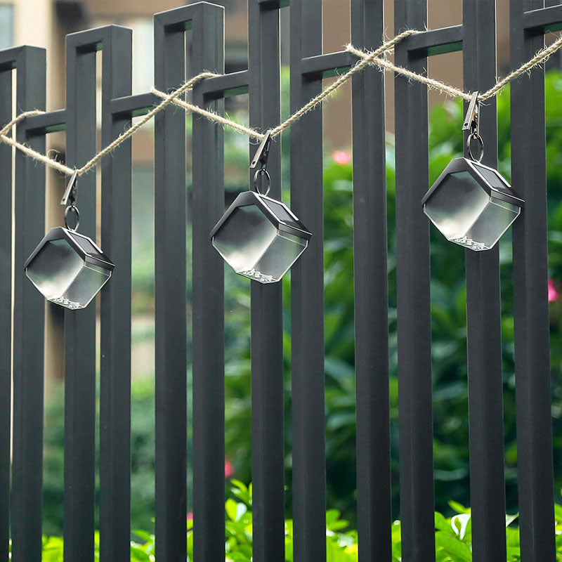 Moderno Art Decó Impermeable Solar ABS PC Metal Cuadrado Montado en la pared y Portátil Lámpara LED de pared con sensor de control de luz para jardín
