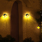 Moderno Art Decó Impermeable Solar ABS PC Metal Cuadrado Montado en la pared y Portátil Lámpara LED de pared con sensor de control de luz para jardín