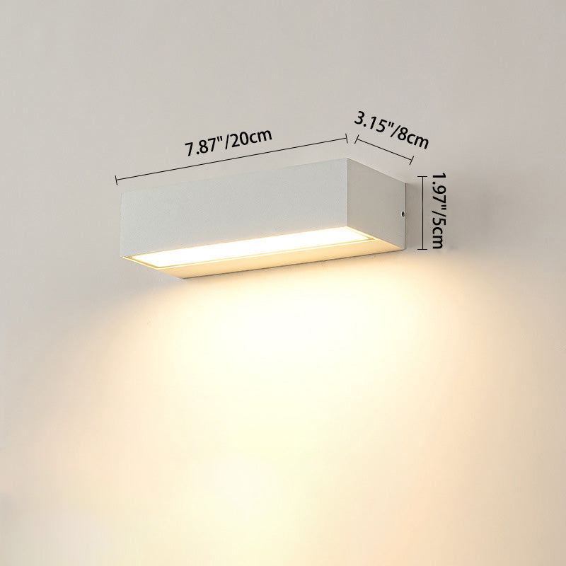 Moderna lámpara de pared LED de aluminio impermeable, rectangular y minimalista, para jardín