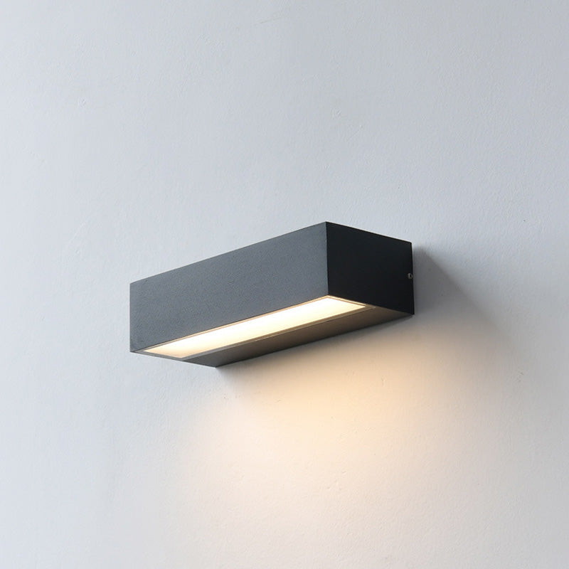 Moderna lámpara de pared LED de aluminio impermeable, rectangular y minimalista, para jardín