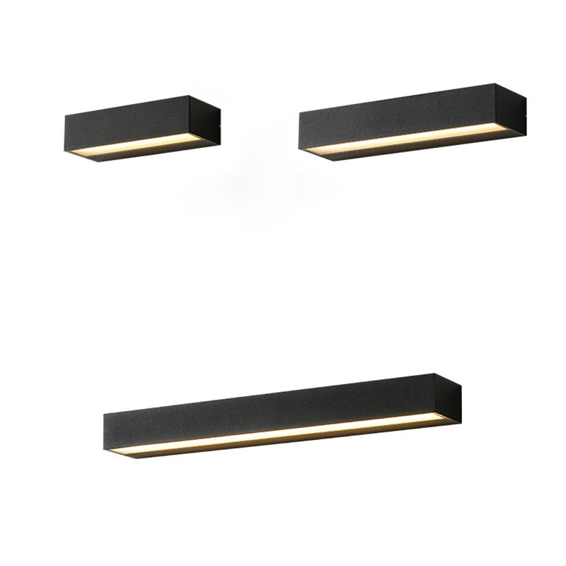 Moderna lámpara de pared LED de aluminio impermeable, rectangular y minimalista, para jardín