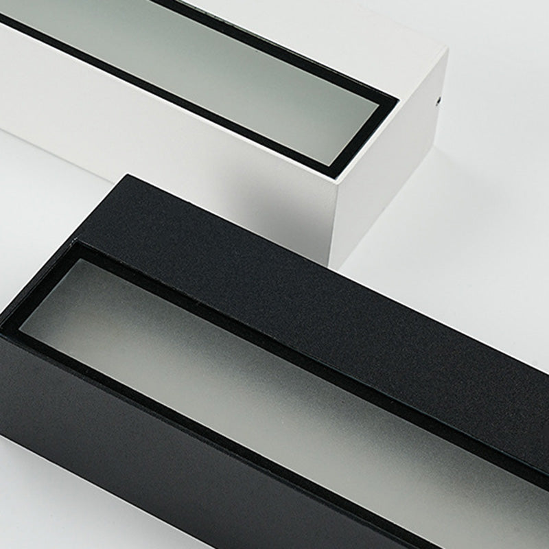 Moderna lámpara de pared LED de aluminio impermeable, rectangular y minimalista, para jardín