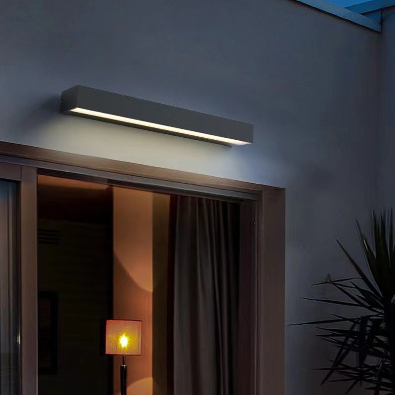 Moderna lámpara de pared LED de aluminio impermeable, rectangular y minimalista, para jardín