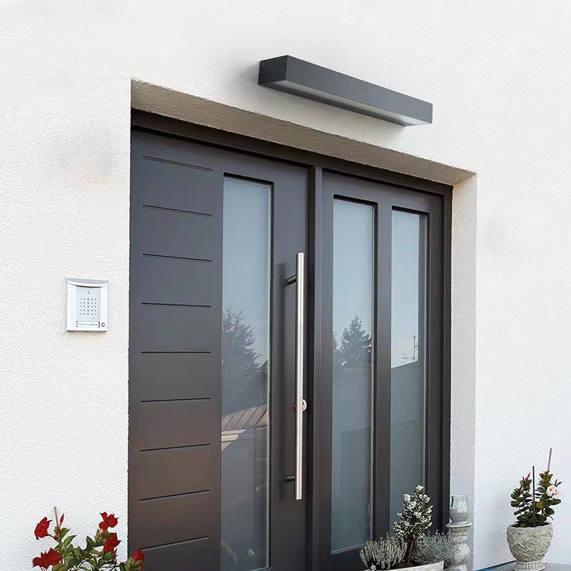 Moderna lámpara de pared LED de aluminio impermeable, rectangular y minimalista, para jardín