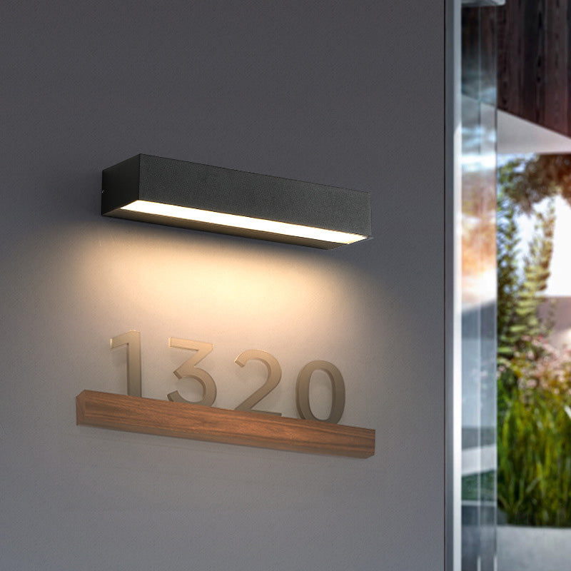 Moderna lámpara de pared LED de aluminio impermeable, rectangular y minimalista, para jardín