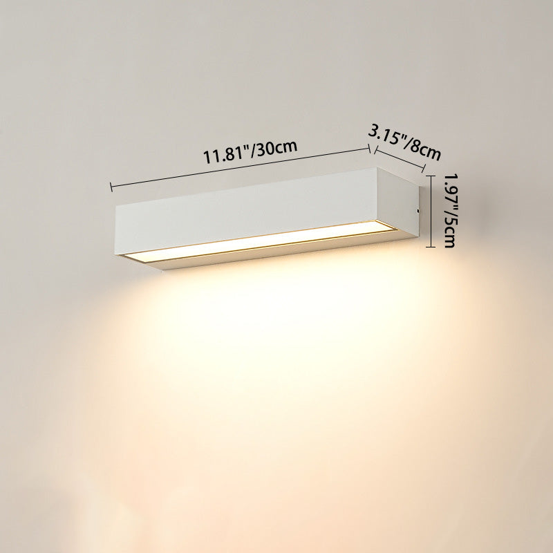 Moderna lámpara de pared LED de aluminio impermeable, rectangular y minimalista, para jardín