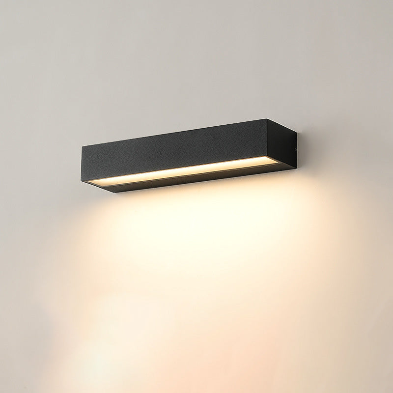 Moderna lámpara de pared LED de aluminio impermeable, rectangular y minimalista, para jardín