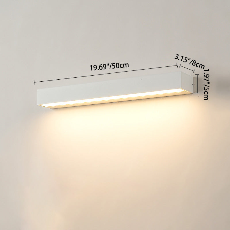 Moderna lámpara de pared LED de aluminio impermeable, rectangular y minimalista, para jardín