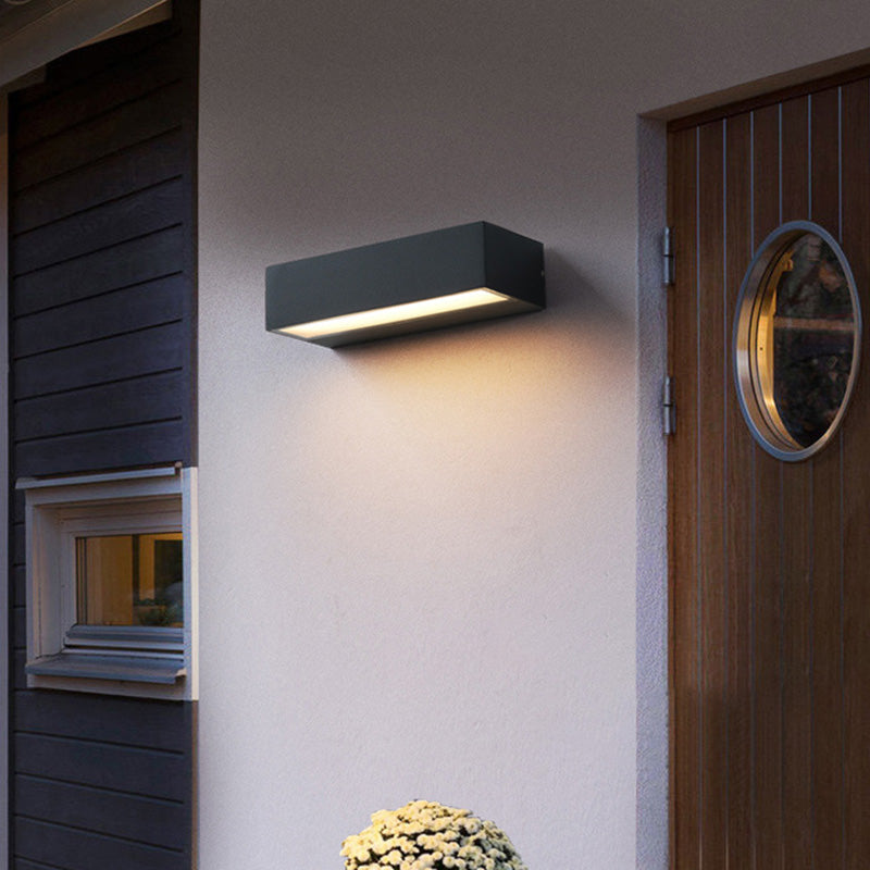 Moderna lámpara de pared LED de aluminio impermeable, rectangular y minimalista, para jardín