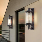 Traditional Vintage Octagonal Square Waterproof Glass Aluminum 1-Light Wall Sconce Lamp For Outdoor Patio