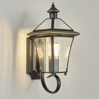 Lámpara de pared farol de cobre tradicional vintage cuadrado redondo de cristal cónico de 1/3 para jardín