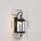 Lámpara de pared farol de cobre tradicional vintage cuadrado redondo de cristal cónico de 1/3 para jardín
