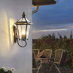 Lámpara de pared farol de cobre tradicional vintage cuadrado redondo de cristal cónico de 1/3 para jardín
