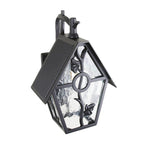 Traditional Vintage House Shape Square Glass Aluminum 1-Light Wall Sconce Lamp For Outdoor Patio