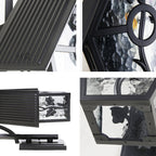 Traditional Vintage House Shape Square Glass Aluminum 1-Light Wall Sconce Lamp For Outdoor Patio