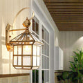 Contemporary Scandinavian House Square Glass Copper 1-Light Wall Sconce Lamp For Outdoor Patio