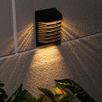 Contemporary Creative Solar Waterproof ABS PS Rectangular Grid Hollowed LED Wall Sconce Lamp For Outdoor Patio