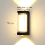 Lámpara de pared LED moderna de aluminio impermeable de diseño cilíndrico o cuboide para patio exterior
