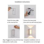 Lámpara de pared LED moderna de aluminio impermeable de diseño cilíndrico o cuboide para patio exterior