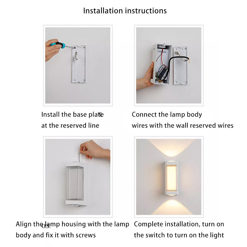 Lámpara de pared LED moderna de aluminio impermeable de diseño cilíndrico o cuboide para patio exterior