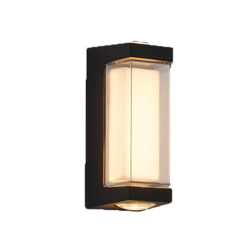 Lámpara de pared LED moderna de aluminio impermeable de diseño cilíndrico o cuboide para patio exterior
