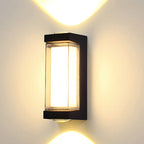 Lámpara de pared LED moderna de aluminio impermeable de diseño cilíndrico o cuboide para patio exterior