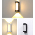Lámpara de pared LED moderna de aluminio impermeable de diseño cilíndrico o cuboide para patio exterior