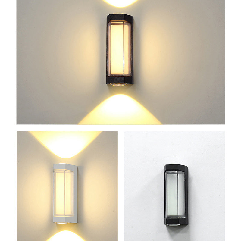 Lámpara de pared LED moderna de aluminio impermeable de diseño cilíndrico o cuboide para patio exterior