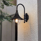 Lámpara de pared cónica de 1 luz para patio exterior, industrial, contemporánea, impermeable, de aluminio y PVC