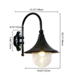 Lámpara de pared cónica de 1 luz para patio exterior, industrial, contemporánea, impermeable, de aluminio y PVC