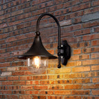 Lámpara de pared cónica de 1 luz para patio exterior, industrial, contemporánea, impermeable, de aluminio y PVC