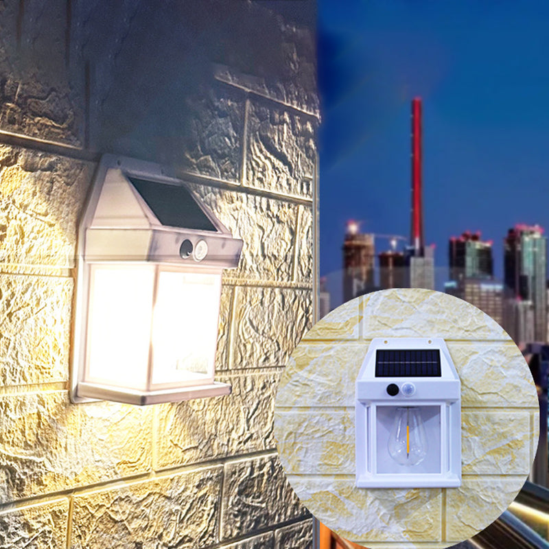 Lámpara aplique rectangular de pared LED solar impermeable de ABS/PC de simplicidad moderna para patio exterior