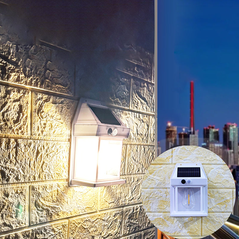 Lámpara aplique rectangular de pared LED solar impermeable de ABS/PC de simplicidad moderna para patio exterior