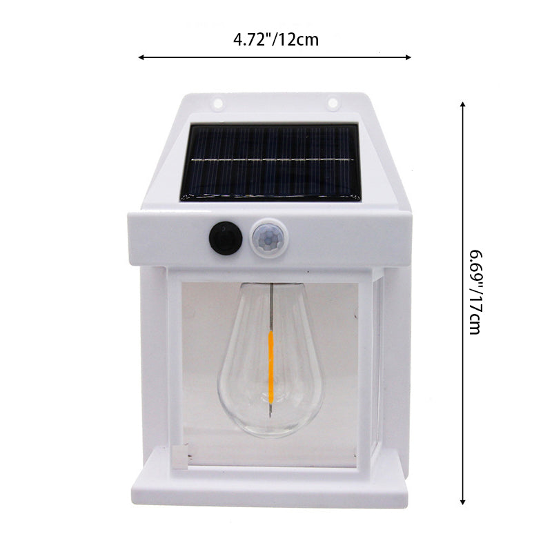 Lámpara aplique rectangular de pared LED solar impermeable de ABS/PC de simplicidad moderna para patio exterior