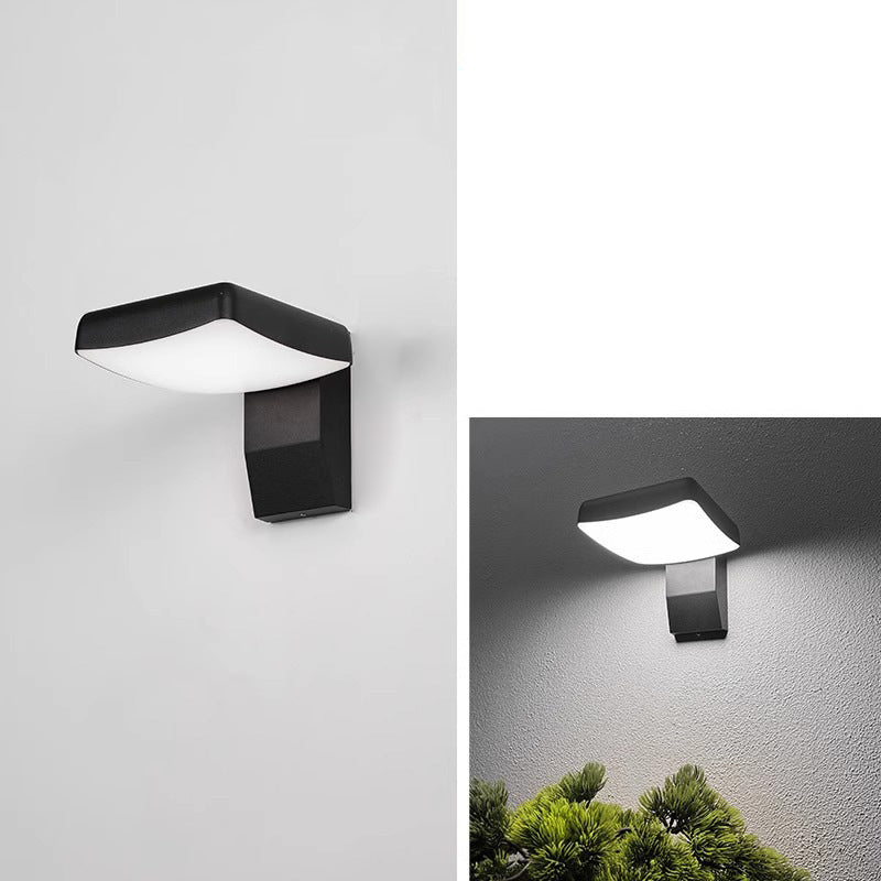 Lámpara Aplique LED Giratoria Cuadrada Redonda de Aluminio Minimalista Impermeable Moderna Para Patio Exterior