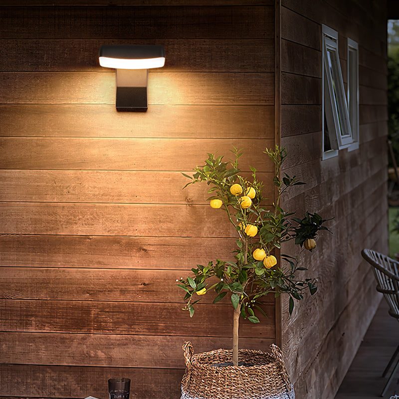 Lámpara Aplique LED Giratoria Cuadrada Redonda de Aluminio Minimalista Impermeable Moderna Para Patio Exterior