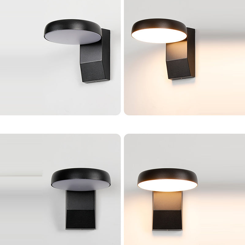 Lámpara Aplique LED Giratoria Cuadrada Redonda de Aluminio Minimalista Impermeable Moderna Para Patio Exterior