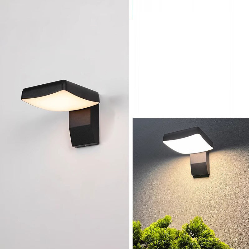 Lámpara Aplique LED Giratoria Cuadrada Redonda de Aluminio Minimalista Impermeable Moderna Para Patio Exterior