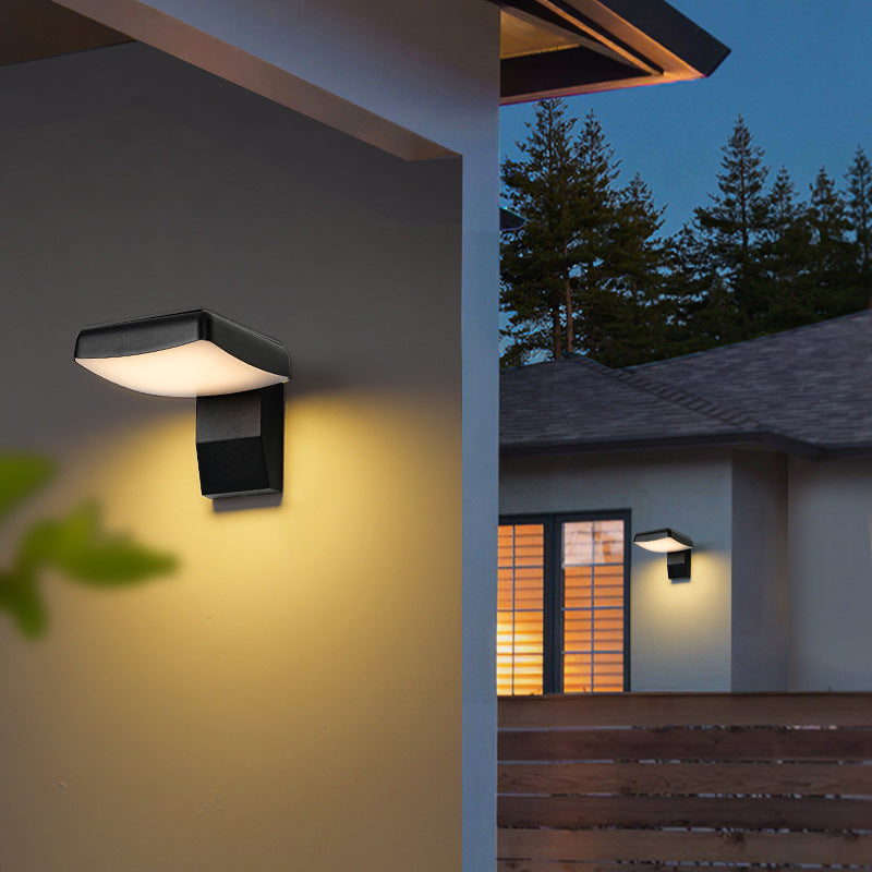 Lámpara Aplique LED Giratoria Cuadrada Redonda de Aluminio Minimalista Impermeable Moderna Para Patio Exterior
