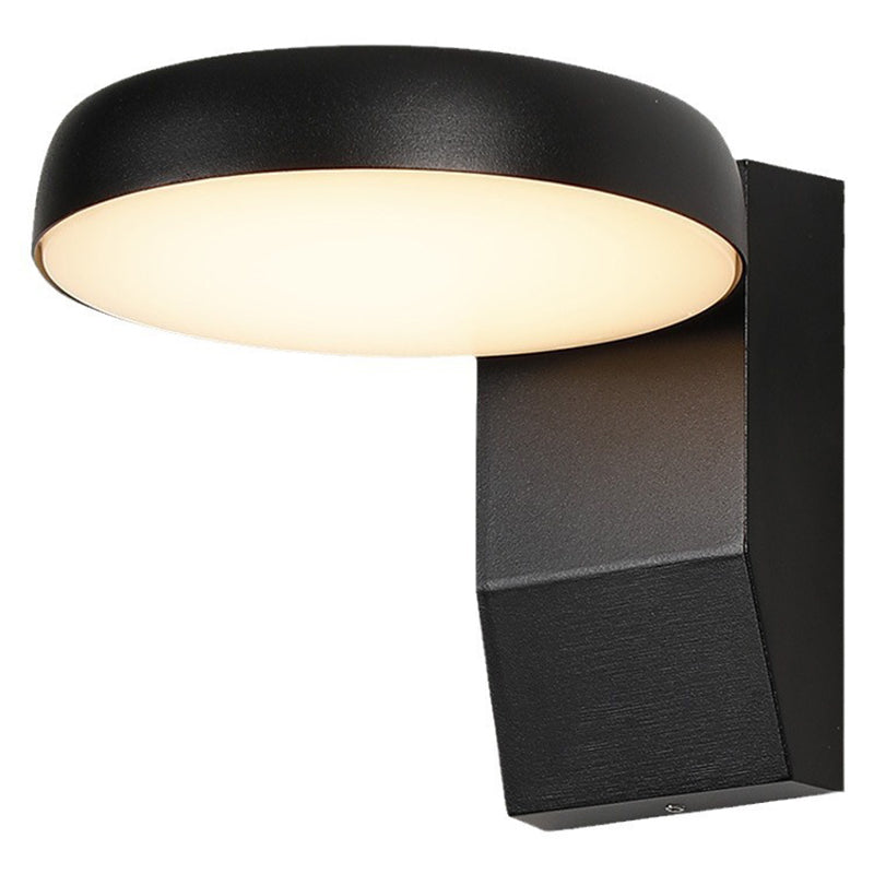 Lámpara Aplique LED Giratoria Cuadrada Redonda de Aluminio Minimalista Impermeable Moderna Para Patio Exterior