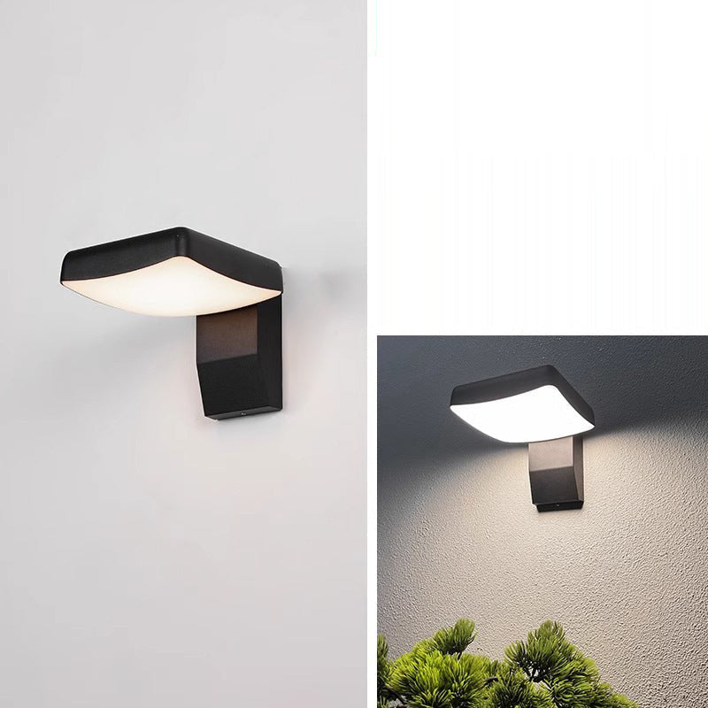 Lámpara Aplique LED Giratoria Cuadrada Redonda de Aluminio Minimalista Impermeable Moderna Para Patio Exterior