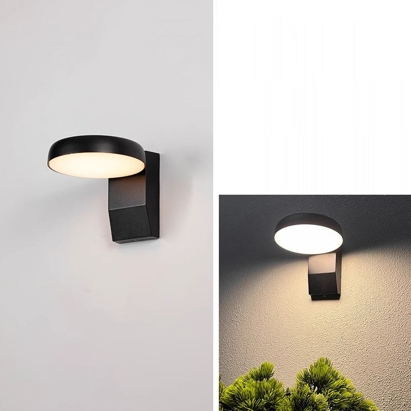 Lámpara Aplique LED Giratoria Cuadrada Redonda de Aluminio Minimalista Impermeable Moderna Para Patio Exterior