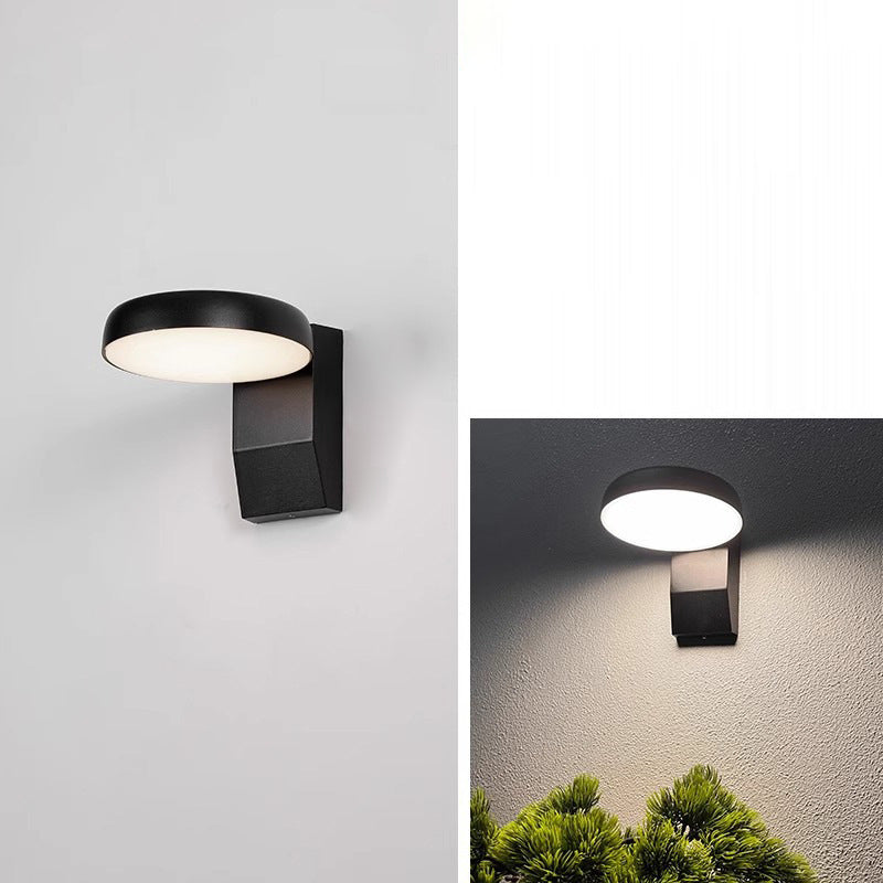 Lámpara Aplique LED Giratoria Cuadrada Redonda de Aluminio Minimalista Impermeable Moderna Para Patio Exterior
