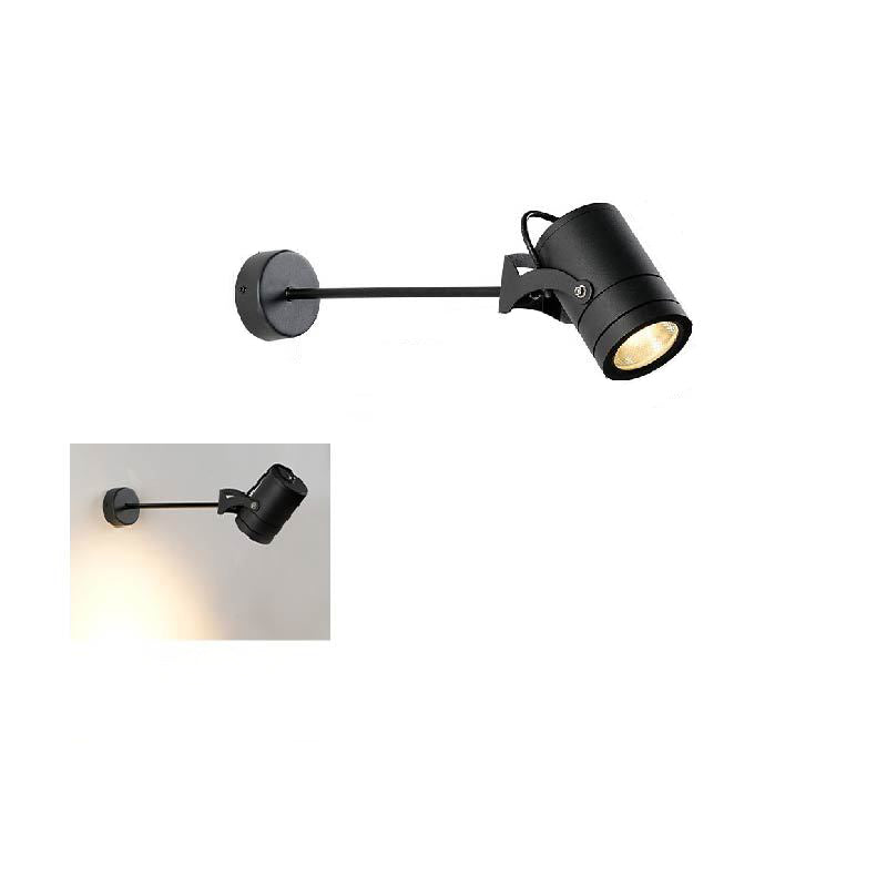 Lámpara de pared LED tipo aplique de cilindro largo ajustable de aluminio y hierro, impermeable, de simplicidad moderna para patio exterior
