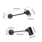 Lámpara de pared LED tipo aplique de cilindro largo ajustable de aluminio y hierro, impermeable, de simplicidad moderna para patio exterior