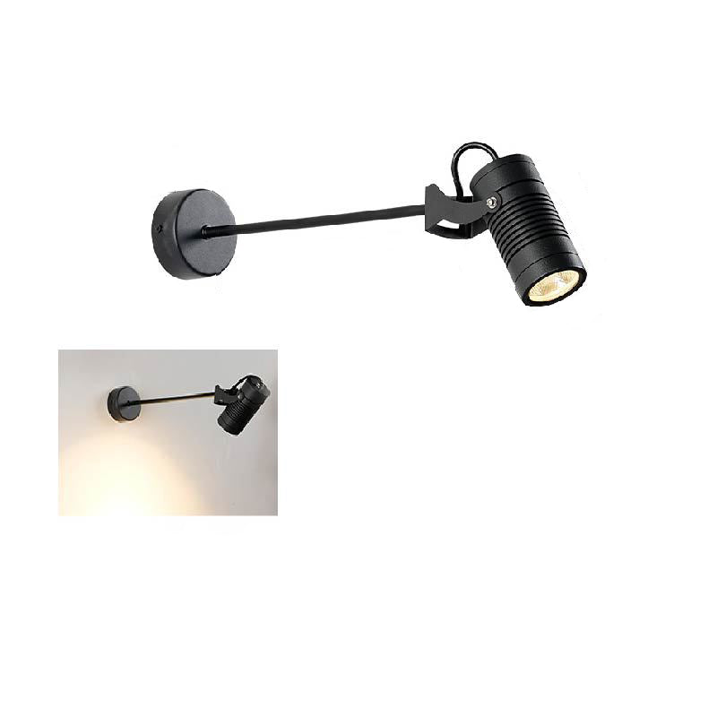 Lámpara de pared LED tipo aplique de cilindro largo ajustable de aluminio y hierro, impermeable, de simplicidad moderna para patio exterior