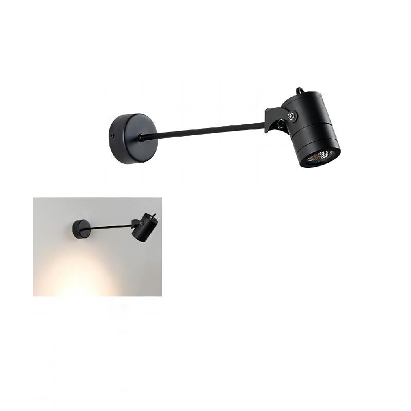 Lámpara de pared LED tipo aplique de cilindro largo ajustable de aluminio y hierro, impermeable, de simplicidad moderna para patio exterior