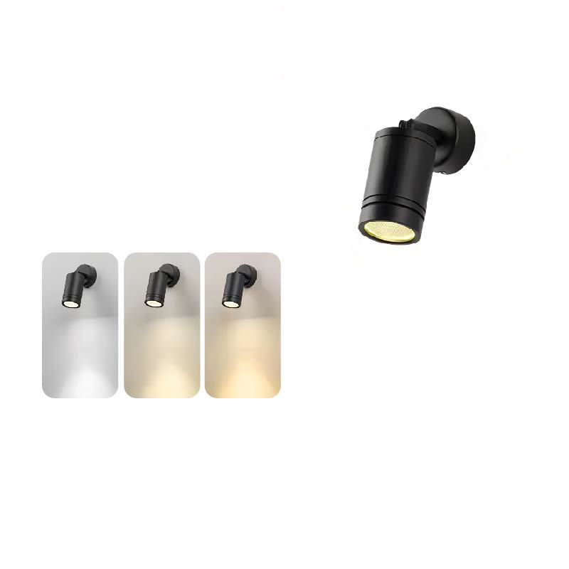 Lámpara de pared LED tipo aplique de cilindro largo ajustable de aluminio y hierro, impermeable, de simplicidad moderna para patio exterior
